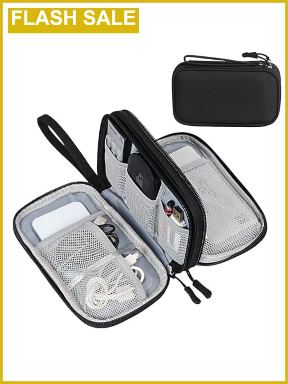 Waterproof Oxford Electronic Organizer Travel Tech Pouch Cable Case Double